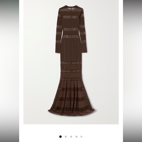 Revolve Norma Kamali Mesh-paneled stretch jersey and mesh gown Small - Picture 2 of 5